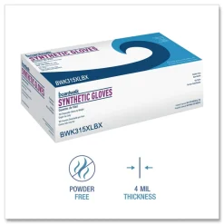 Clearance 4 mil 9.5 in. Long Powder-Free Synthetic Vinyl Gloves - Extra Large, Cream (100/Box, 10 Boxes/Carton) Cleaning & Janitorial Supplies