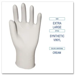 Clearance 4 mil 9.5 in. Long Powder-Free Synthetic Vinyl Gloves - Extra Large, Cream (100/Box, 10 Boxes/Carton) Cleaning & Janitorial Supplies