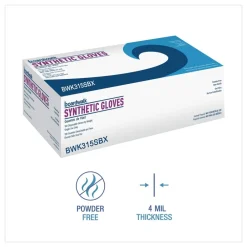 Clearance 4 mil 9.5 in. Long Powder-Free Synthetic Vinyl Gloves - Small, Beige (100/Box) Cleaning & Janitorial Supplies