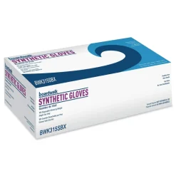 Clearance 4 mil 9.5 in. Long Powder-Free Synthetic Vinyl Gloves - Small, Beige (100/Box) Cleaning & Janitorial Supplies