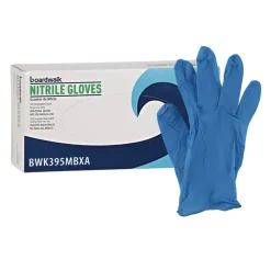 5 mil. Disposable Powder-Free Nitrile Gloves - Medium, Blue (100/Box) Cleaning & Janitorial Supplies