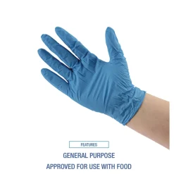 Online 5 mil Disposable General-Purpose Powder-Free Nitrile Gloves - Large, Blue (100/Box) Cleaning & Janitorial Supplies