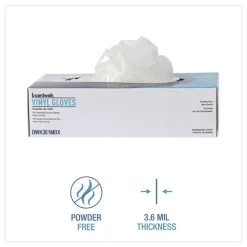 New 3.6 mil Thick 9.5 in. Long Powder-Free Exam Vinyl Gloves - Medium, Clear (100/Box, 10 Boxes/Carton) Cleaning & Janitorial Supplies