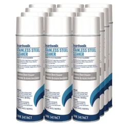 Best 18 oz. Aerosol Spray Water-in-Oil Based Stainless Steel Cleaner and Polish - Lemon Scent (12/Carton) Cleaning & Janitorial Supplies