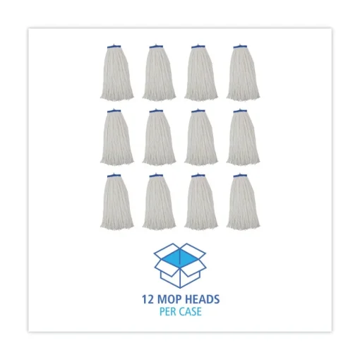 Clearance 24 oz. Cut-End Lie-Flat Rayon Wet Mop Head - White (12/Carton) Cleaning & Janitorial Supplies