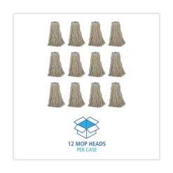 Best 16 oz. Cut-End Lie-Flat Cotton Wet Mop Head - White (12/Carton) Cleaning & Janitorial Supplies