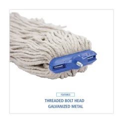 Best 16 oz. Cut-End Lie-Flat Cotton Wet Mop Head - White (12/Carton) Cleaning & Janitorial Supplies