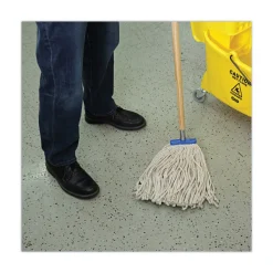 Best 16 oz. Cut-End Lie-Flat Cotton Wet Mop Head - White (12/Carton) Cleaning & Janitorial Supplies