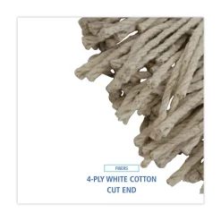 Clearance 32 oz. Economical Lie-Flat Cotton Fiber Mop Head - White (12/Carton) Cleaning & Janitorial Supplies
