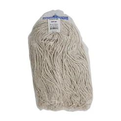 20 oz. Economical Lie-Flat Cotton Fiber Mop Head - White (12/Carton) Cleaning & Janitorial Supplies