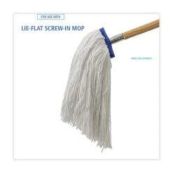 Clearance 20 oz. Economical Lie-Flat Rayon Fiber Mop Head - White (12/Carton) Cleaning & Janitorial Supplies