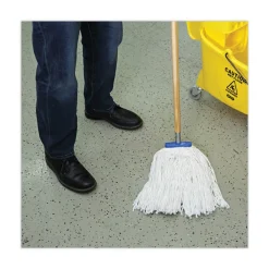 Clearance 20 oz. Economical Lie-Flat Rayon Fiber Mop Head - White (12/Carton) Cleaning & Janitorial Supplies