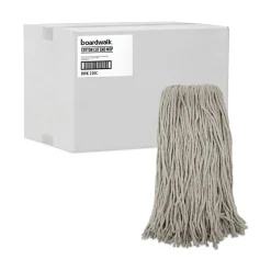 Outlet 20 oz. Premium Cut-End Cotton Wet Mop Heads - White (12/Carton) Cleaning & Janitorial Supplies