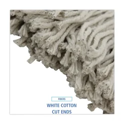 Outlet 20 oz. Premium Cut-End Cotton Wet Mop Heads - White (12/Carton) Cleaning & Janitorial Supplies