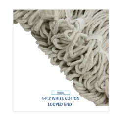Best 24 oz. Pro Loop Web/Tailband Cotton Wet Mop Head - White (12/Carton) Cleaning & Janitorial Supplies
