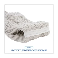 Best 24 oz. Pro Loop Web/Tailband Cotton Wet Mop Head - White (12/Carton) Cleaning & Janitorial Supplies