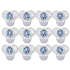 Outlet 3.25 oz. Urinal Screen with Non-Para Deodorizer Block - Green Apple Scent, Blue/White (12/Box) Odor Control
