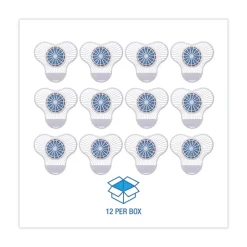 Outlet 3.25 oz. Urinal Screen with Non-Para Deodorizer Block - Green Apple Scent, Blue/White (12/Box) Odor Control
