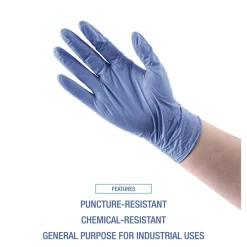 Best 380 Series 4 mil Thick 9.5 in. Long Powder-Free Disposable General-Purpose Nitrile Gloves - Small, Blue (100/Box, 10 Boxes/Carton) Cleaning & Janitorial Supplies