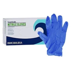 Discount 380 Series 4 mil Thick 9.5 in. Long Powder-Free Disposable General-Purpose Nitrile Gloves - Large, Blue (100/Box, 10 Boxes/Carton) Cleaning & Janitorial Supplies