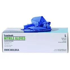 Discount 380 Series 4 mil Thick 9.5 in. Long Powder-Free Disposable General-Purpose Nitrile Gloves - Large, Blue (100/Box, 10 Boxes/Carton) Cleaning & Janitorial Supplies
