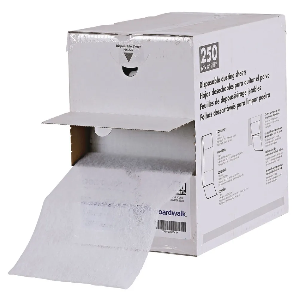 Hot 250 Sheets/Roll TrapEze 8 in. x 125 ft. Disposable Dusting Sheets - White Cleaning & Janitorial Supplies