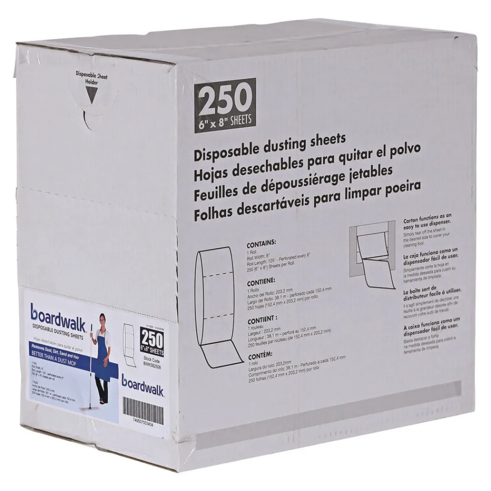Hot 250 Sheets/Roll TrapEze 8 in. x 125 ft. Disposable Dusting Sheets - White Cleaning & Janitorial Supplies