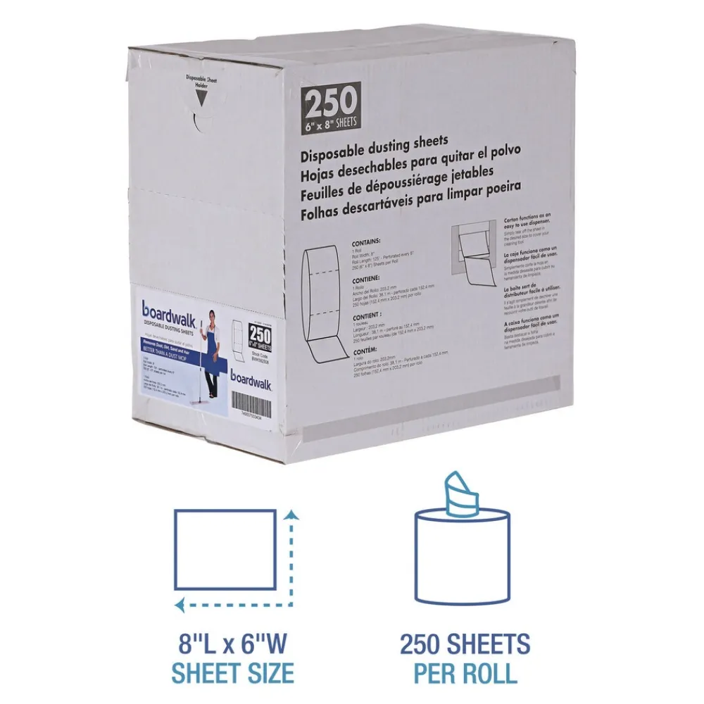Hot 250 Sheets/Roll TrapEze 8 in. x 125 ft. Disposable Dusting Sheets - White Cleaning & Janitorial Supplies