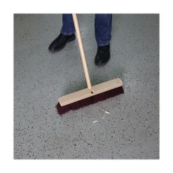 BWK20318 3 in. Maroon Heavy-Duty Polypropylene Bristles 18 in. Brush Floor Brush Head Cleaning & Janitorial Supplies