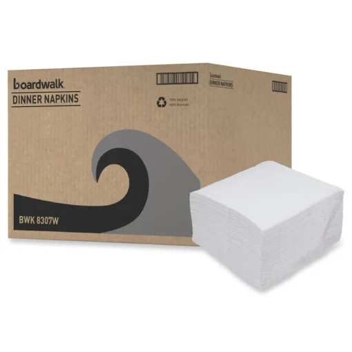 BWK8307 17 in. x 17 in. 1-Ply Dinner Napkin - White (3000/Carton) Paper & Dispensers