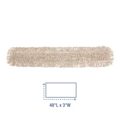 Sale BWK1048 48 x 3 Cotton Dust Mop Head - White Cleaning & Janitorial Supplies