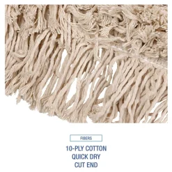 Sale BWK1048 48 x 3 Cotton Dust Mop Head - White Cleaning & Janitorial Supplies