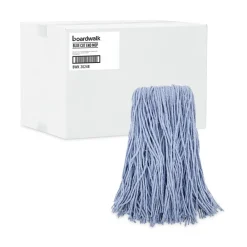 BWK2024B #24 Cotton/Synthetic Fiber Cut-End Standard Mop Head - Blue (12/Carton) Cleaning & Janitorial Supplies