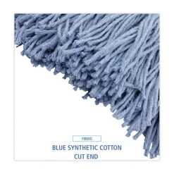 BWK2024B #24 Cotton/Synthetic Fiber Cut-End Standard Mop Head - Blue (12/Carton) Cleaning & Janitorial Supplies