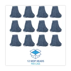Outlet BWK2020B #20 Cut-End Cotton/Synthetic Fiber Standard Mop Head - Blue (12/Carton) Cleaning & Janitorial Supplies