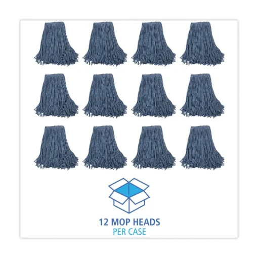 Outlet BWK2020B #20 Cut-End Cotton/Synthetic Fiber Standard Mop Head - Blue (12/Carton) Cleaning & Janitorial Supplies