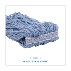 Outlet BWK2020B #20 Cut-End Cotton/Synthetic Fiber Standard Mop Head - Blue (12/Carton) Cleaning & Janitorial Supplies
