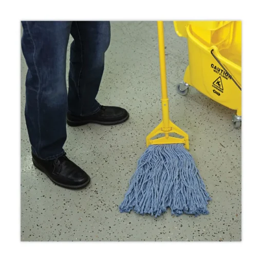 Outlet BWK2020B #20 Cut-End Cotton/Synthetic Fiber Standard Mop Head - Blue (12/Carton) Cleaning & Janitorial Supplies