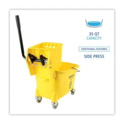 Hot BWK2635COMBOYEL 8.75 Gallon Pro-Pac Side-Squeeze Wringer/Bucket Combo - Yellow/Silver Cleaning & Janitorial Supplies