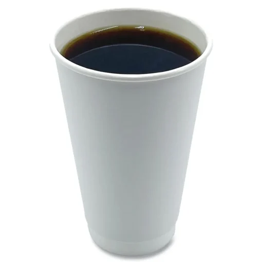 Best BWKDW16HCUP 16 oz. Double-Walled Paper Hot Cups - White (500/Carton) Tabletop And Serveware