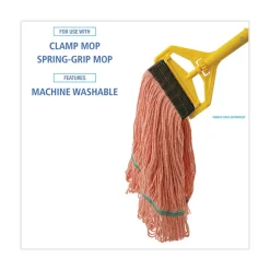 Clearance BWK502OR 5 in. Super Loop Cotton/Synthetic Fiber Wet Mop Head - Medium, Orange (12/Carton) Cleaning & Janitorial Supplies