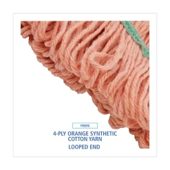 Clearance BWK502OR 5 in. Super Loop Cotton/Synthetic Fiber Wet Mop Head - Medium, Orange (12/Carton) Cleaning & Janitorial Supplies