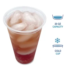 Clearance BWKTRANSCUP20CT 20 oz. Translucent Plastic Cold Cups - Clear (1000/Carton) Tabletop And Serveware