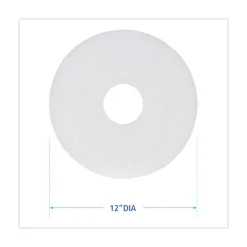 Best BWK4012WHI 12 in. Diameter Polishing Floor Pads - White (5/Carton) Cleaning & Janitorial Supplies