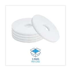 Best BWK4012WHI 12 in. Diameter Polishing Floor Pads - White (5/Carton) Cleaning & Janitorial Supplies