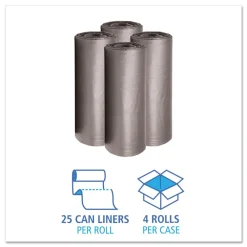 Outlet 100/Carton 60 Gallon .95 mil. 38 in. x 58 in. Low-Density Waste Can Liners - Gray Trash & Waste Bins