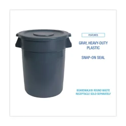 Best Flat-Top Round Lids for 44 Gallon Waste Receptacles - Gray Trash & Waste Bins
