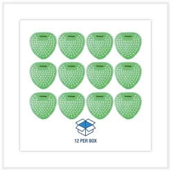 Best Gem Urinal Screens - Herbal Mint Scent, Green (12/Box) Odor Control