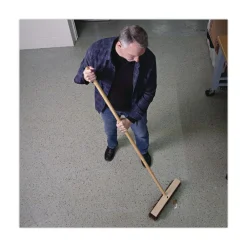 Heavy-Duty Threaded End Lacquered Hardwood 1.13 in. Diameter x 60 in. Broom Handle - Natural Cleaning & Janitorial Supplies