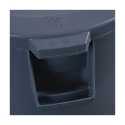 Online Plastic Round Flat-Top Lid for 32 Gallon Waste Receptacles - Gray Cleaning & Janitorial Supplies